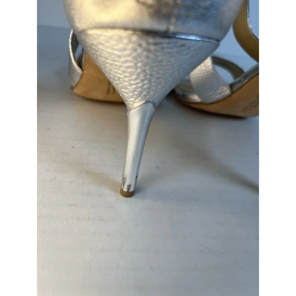 Imagine Vince‎ Camuto Pascal Sandals Metallic Silver Strappy Stiletto Size 8.5